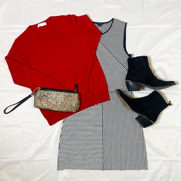 Theory Dresses & Skirts - Theory dress/Everlane sweater combo (clutch incl.)